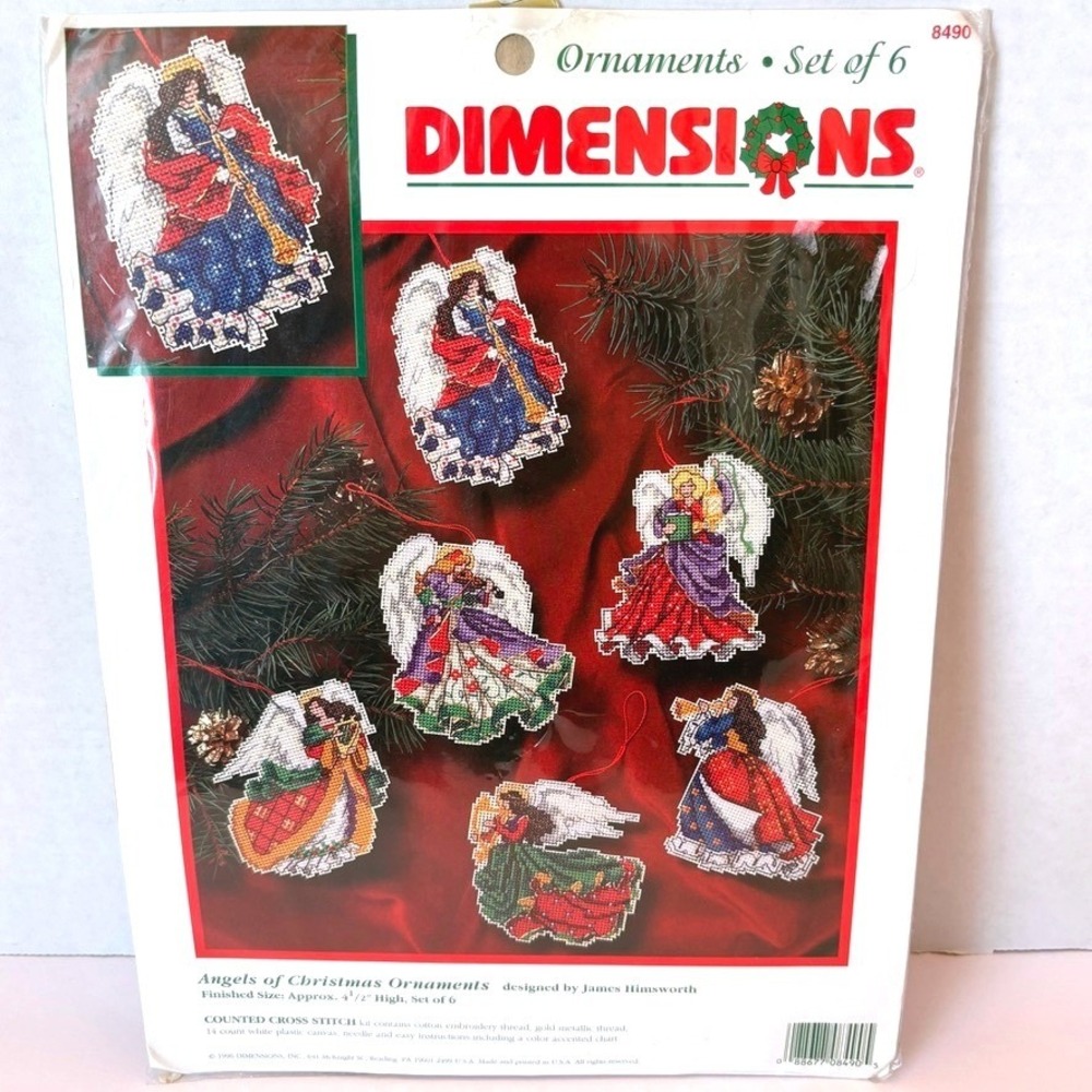 Dimensions Angels of Christmas 6 Counted Cross Stitch Victorian Angels  New Vtg